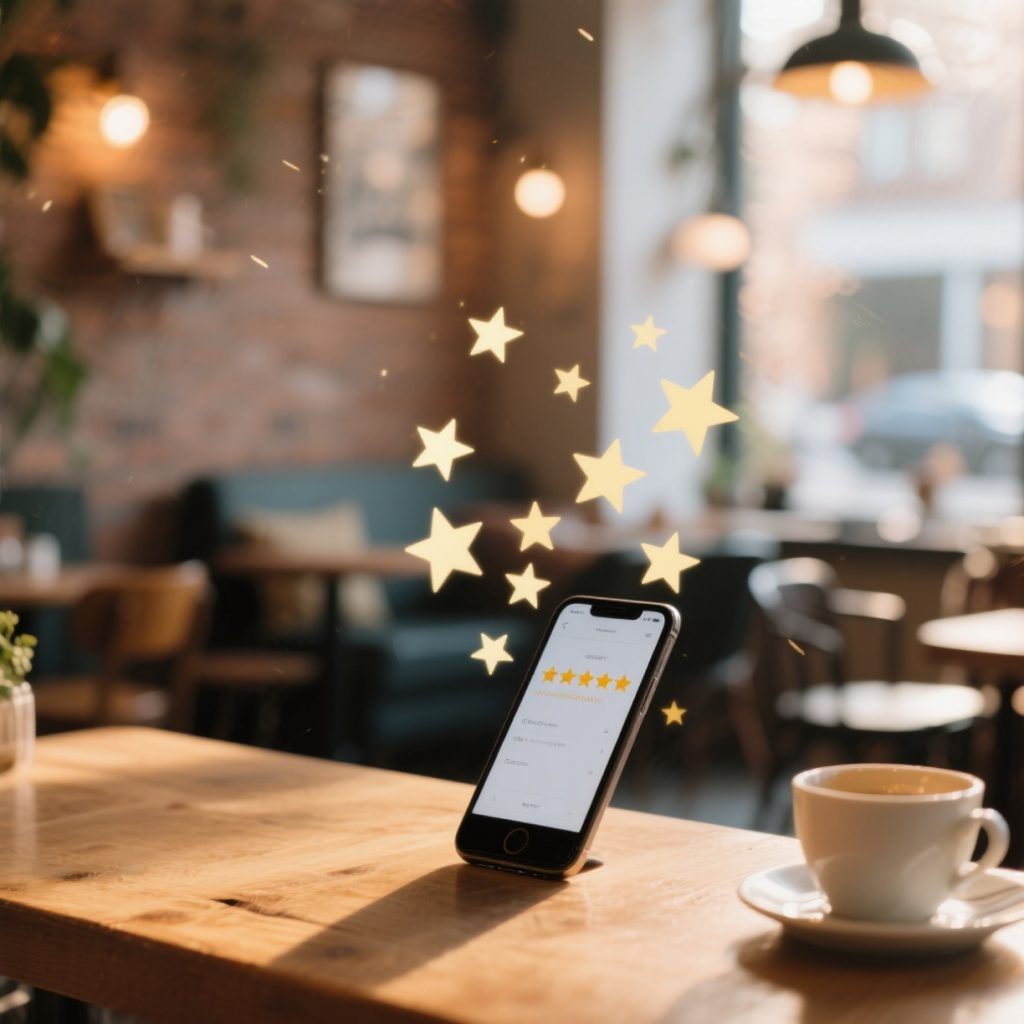 SeminarhausPartner.Blog - Treffen Gästehausbetreiber:innen 2025 - Mobile-Phone mit Sternen