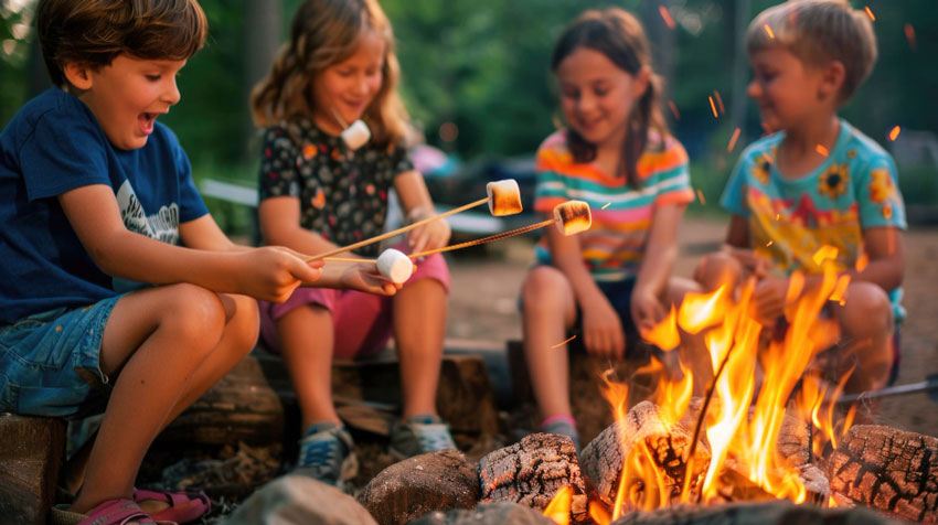 seminarhauspartner.blog | Klassenfahrt - Kinder am Lagerfeuer
